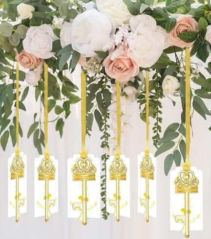 50 Sets Vintage Crown Key Bottle Openers, Wedding Favor Souvenir Gift for Guests with Escort Tag Pillow Candy Box and Satin Ribbon (Bronze) in Saudi Arabia