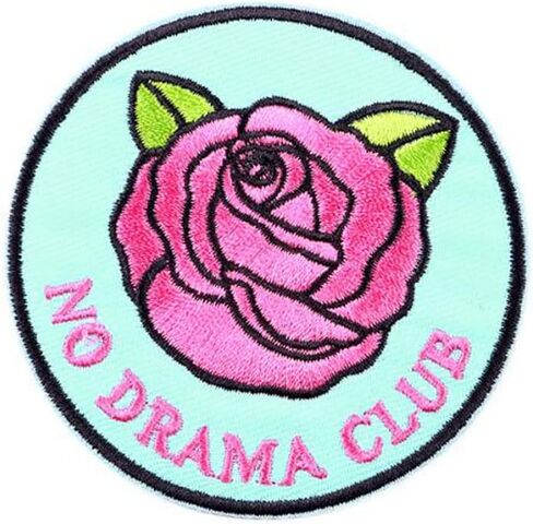 لا الدراما نادي التصحيح الوردي روز زين التصحيح جولة روز زهرة الفكاهة المطرزة التصحيح الحديد على خياطة على DIY الشارات الملابس الجينز قبعة السراويل حقيبة الظهر ديكور (WJH-YF9) in Kuwait