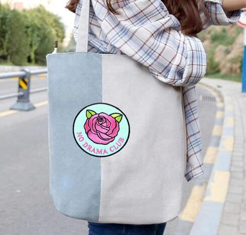 لا الدراما نادي التصحيح الوردي روز زين التصحيح جولة روز زهرة الفكاهة المطرزة التصحيح الحديد على خياطة على DIY الشارات الملابس الجينز قبعة السراويل حقيبة الظهر ديكور (WJH-YF9) in Kuwait