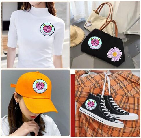 لا الدراما نادي التصحيح الوردي روز زين التصحيح جولة روز زهرة الفكاهة المطرزة التصحيح الحديد على خياطة على DIY الشارات الملابس الجينز قبعة السراويل حقيبة الظهر ديكور (WJH-YF9) in Kuwait