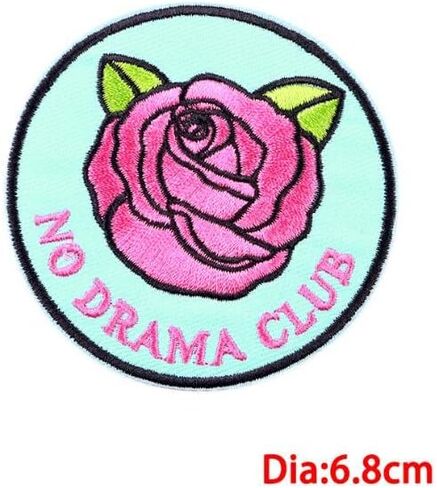 لا الدراما نادي التصحيح الوردي روز زين التصحيح جولة روز زهرة الفكاهة المطرزة التصحيح الحديد على خياطة على DIY الشارات الملابس الجينز قبعة السراويل حقيبة الظهر ديكور (WJH-YF9) in Kuwait