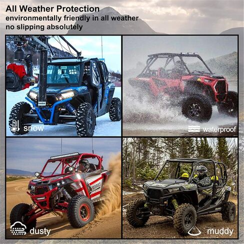سجادات أرضية KIWI MASTER متوافقة مع ملحقات 2016-2024 Polaris General 1000 لجميع بطانات سجادة الطقس في الصف الأمامي وبطانة TPE Slush Liner باللون الأسود in Saudi Arabia