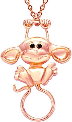 Latest Lovely Magnetic Reading Glasses Holder Clip Multi-Function Monkey Pin Brooch/Necklace (Rose Gold Brooch) in Saudi Arabia
