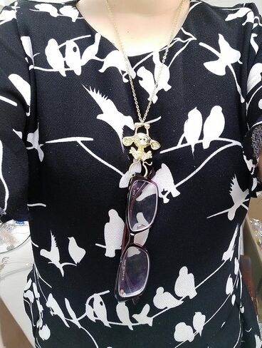 Latest Lovely Magnetic Reading Glasses Holder Clip Multi-Function Monkey Pin Brooch/Necklace (Rose Gold Brooch) in Saudi Arabia