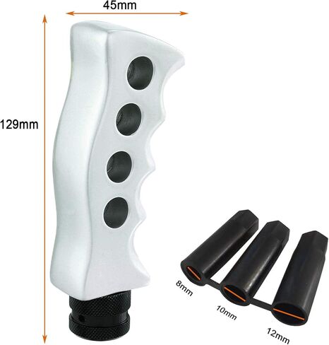 Lunsom Car Grip Shift Knob, Gear Shift Lever Knob Shifter Car Shifting Transmission Shifter Stick Head Fit Most Manual Vehicle (Silver) in Saudi Arabia