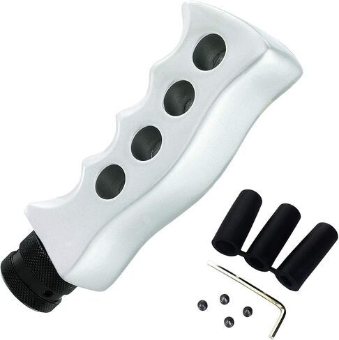 Lunsom Car Grip Shift Knob, Gear Shift Lever Knob Shifter Car Shifting Transmission Shifter Stick Head Fit Most Manual Vehicle (Silver) in Saudi Arabia
