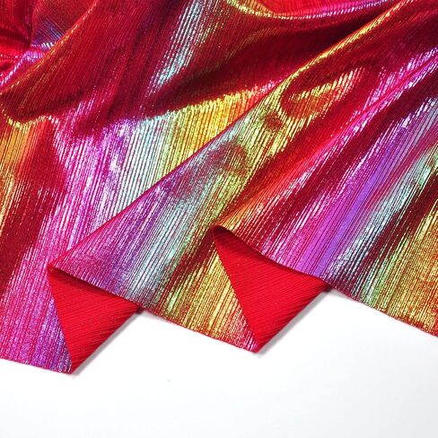 Yutone Shining Iridescent Hologram Laser Fabric Knit Crepe 58inch Wide for Cloth Craft Upholstery by The Yard (36inch SkyBlue), 1 Yard in Saudi Arabia