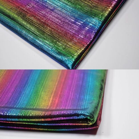 Yutone Shining Iridescent Hologram Laser Fabric Knit Crepe 58inch Wide for Cloth Craft Upholstery by The Yard (36inch SkyBlue), 1 Yard in Saudi Arabia