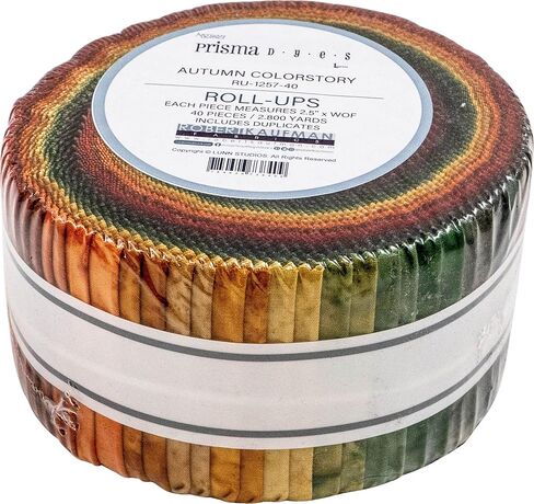 Lunn Studios Artisan Batiks Prisma Dyes Autumn Roll Up 40 2.5-inch Strips Robert Kaufman RU-1257-40 in Kuwait