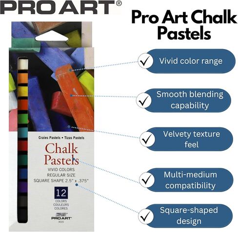 PRO ART Chalk Pastel Set, 24 Count (Pack of 1), Assorted in Kuwait