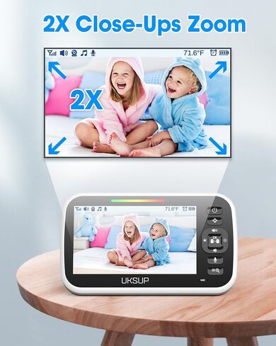 Baby Monitor with 2 Cameras and Audio- Video Baby Monitor with 960ft Long Range, Remote Pan-Tilt-Zoom, Night Vision, Temperature Sensor, 2-Way Talk, 8 Lullabies, 30-Hour Battery & No WiFi in Saudi Arabia