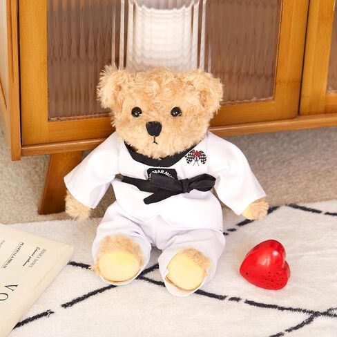 Houwsbaby Recordable Taekwondo Teddy Bear Stuffed Animal,Voice Gift Karate Bear Plush Toy,Holiday Birthdays Christmas Halloween Children's Day Adorable Gifts for Taekwondo Kids Girls Boys 8'' in Saudi Arabia