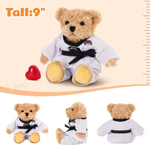 Houwsbaby Recordable Taekwondo Teddy Bear Stuffed Animal,Voice Gift Karate Bear Plush Toy,Holiday Birthdays Christmas Halloween Children's Day Adorable Gifts for Taekwondo Kids Girls Boys 8'' in Saudi Arabia