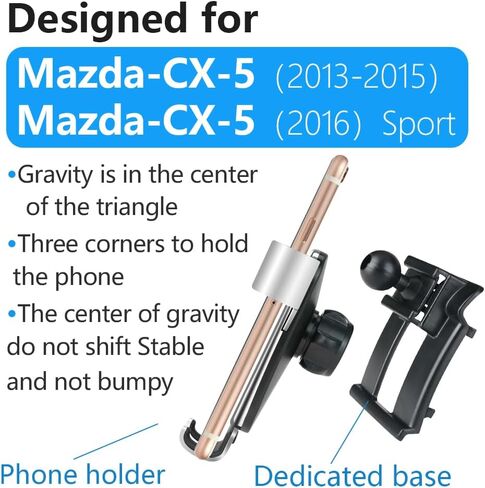 حامل هاتف السيارة LUNQIN لسيارة Mazda CX-5 CX5 2013 2014 2015 وMazda CX-5 2016 ملحقات داخلية رياضية للسيارات، أفضل الهواتف المحمولة، حامل الهاتف المحمول، حامل الهاتف المحمول، حامل فتحة التهوية in Kuwait