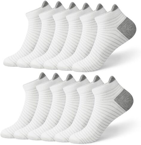 6 Pairs Ankle Socks for Women, Athletic Running Socks Striped Heel Tab Ankle Socks Womens No Show Socks in Saudi Arabia