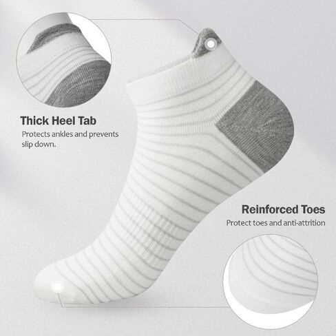 6 Pairs Ankle Socks for Women, Athletic Running Socks Striped Heel Tab Ankle Socks Womens No Show Socks in Saudi Arabia