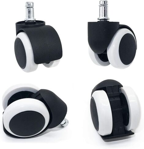 عجلات كرسي المكتب عجلات كرسي الكمبيوتر الألعاب كرسي دوار عجلات استبدال الحجم القياسي العالمي مجموعة من 5 (أبيض) in Kuwait