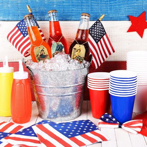 Whaline 120Pcs Patriotic Vintage Gift Tags 10 Designs 4th of July Paper Tags American Flag Hanging Labels Holiday Seasonal Wishes Labels with String for Independence Day DIY Gift Party Favor Decor in Saudi Arabia