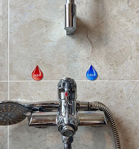 ملصق أكريليك ذاتي اللصق على شكل قطرة للمياه الباردة، ملصق للمياه الساخنة، أزرق وأحمر، زوج واحد in Kuwait