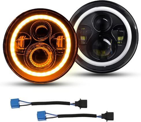 YEEGO DIRECT 7 Inch LED Headlights Red Halo Ring Angel Eyes Daytime Running Light DRL Turn Signal High/Low Beam for Wrangler 1997-2017 JK TJ LJ JW Headlight Kit (2 Pcs) in Saudi Arabia