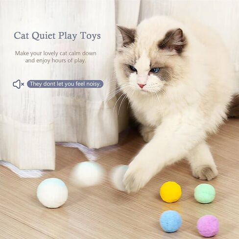30 قطعة من كرات لعبة القطط مقاس 2.54 سم كرات ناعمة للقطط، كرات بوم بومس، لعبة لعب القطط خفيفة الوزن، لعبة كرة تفاعلية للقطط من أجل ديكورات الحرف اليدوية الإبداعية - ألوان متنوعة in Kuwait