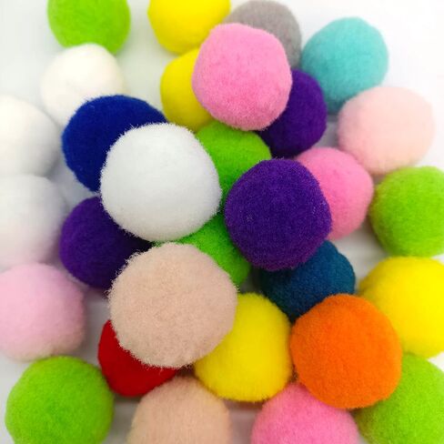 30 قطعة من كرات لعبة القطط مقاس 2.54 سم كرات ناعمة للقطط، كرات بوم بومس، لعبة لعب القطط خفيفة الوزن، لعبة كرة تفاعلية للقطط من أجل ديكورات الحرف اليدوية الإبداعية - ألوان متنوعة in Kuwait