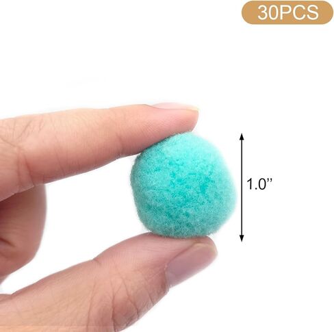 30 قطعة من كرات لعبة القطط مقاس 2.54 سم كرات ناعمة للقطط، كرات بوم بومس، لعبة لعب القطط خفيفة الوزن، لعبة كرة تفاعلية للقطط من أجل ديكورات الحرف اليدوية الإبداعية - ألوان متنوعة in Kuwait