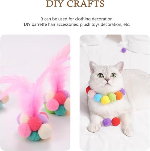 30 قطعة من كرات لعبة القطط مقاس 2.54 سم كرات ناعمة للقطط، كرات بوم بومس، لعبة لعب القطط خفيفة الوزن، لعبة كرة تفاعلية للقطط من أجل ديكورات الحرف اليدوية الإبداعية - ألوان متنوعة in Kuwait