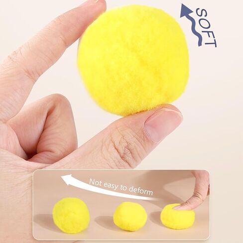 30 قطعة من كرات لعبة القطط مقاس 2.54 سم كرات ناعمة للقطط، كرات بوم بومس، لعبة لعب القطط خفيفة الوزن، لعبة كرة تفاعلية للقطط من أجل ديكورات الحرف اليدوية الإبداعية - ألوان متنوعة in Kuwait