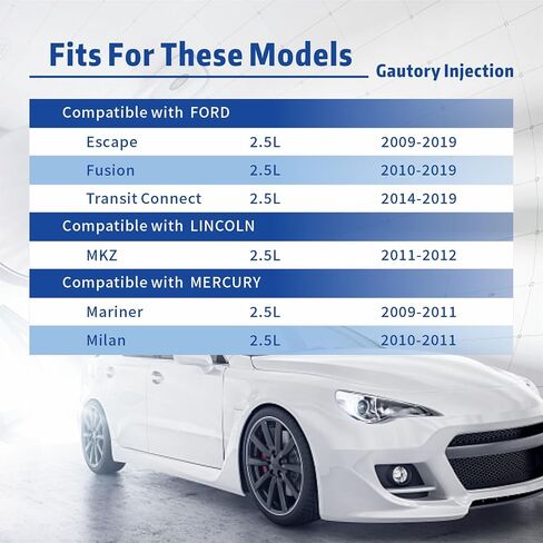 حاقن الوقود متوافق مع Ford 2009-2019 Escape 2010-2019 Fusion 2014-2019 Transit Connect 2011 2012Lincon MKZ 2009 2010 2011 Mercury Mariner Milan 2.5L L4 يستبدل 0280158162 مجموعة من 4 in Saudi Arabia