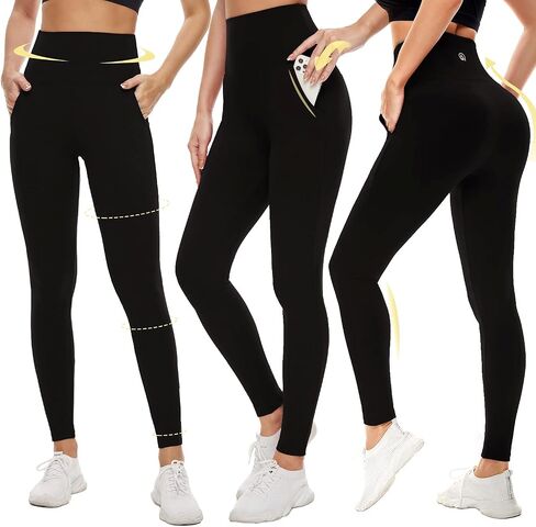 Aoliks Leggings with Pockets for Women - Yoga Pants with Pockets,Soft High Waist Tummy Control Non See Through Workout Pants in Saudi Arabia