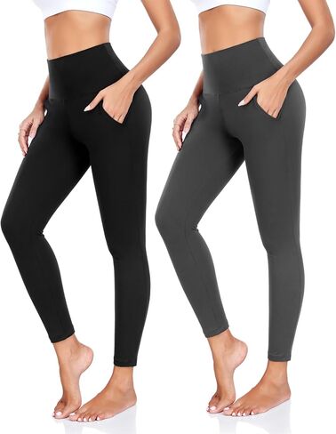 Aoliks Leggings with Pockets for Women - Yoga Pants with Pockets,Soft High Waist Tummy Control Non See Through Workout Pants in Saudi Arabia