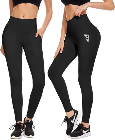 Aoliks Leggings with Pockets for Women - Yoga Pants with Pockets,Soft High Waist Tummy Control Non See Through Workout Pants in Saudi Arabia