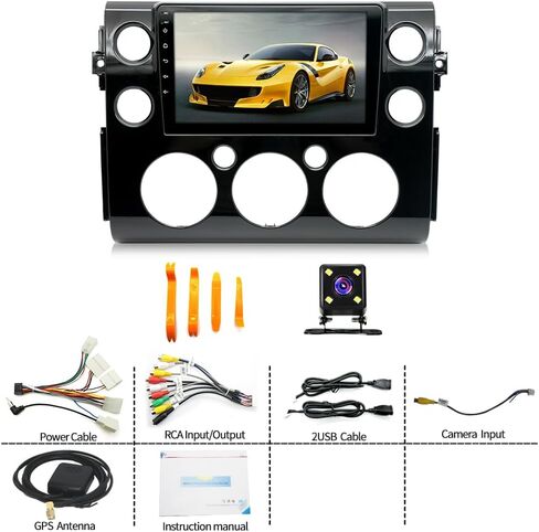 2GB+32GB Wireless CarPlay Android 13 Car Stereo,Fit for Fj Cruiser 2007-2013 9 Inch Touch Screen Multimedia Player with Mirror Link,4LED Backup Camera,Bluetooth,SWC,Hi-Fi Audio,GPS Navigation in Kuwait