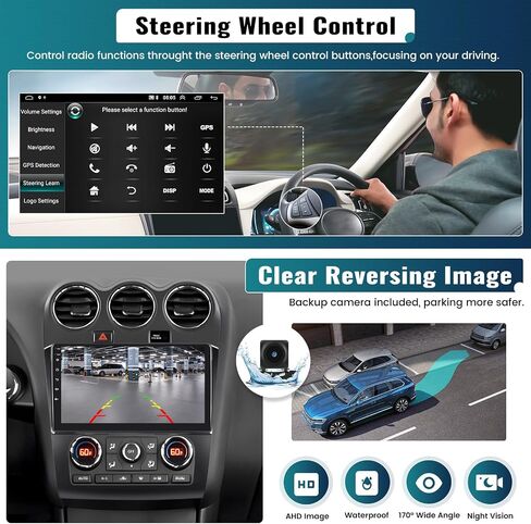 UNITOPSCI for Nissan Altima 2008-2012 Radio with Auto A/C, Android 13 Car Stereo Wireless CarPlay Android Auto HiFi GPS Navigation 9 Inch Touch Screen WiFi Bluetooth FM SWC + AHD Backup Camera Mic in Saudi Arabia