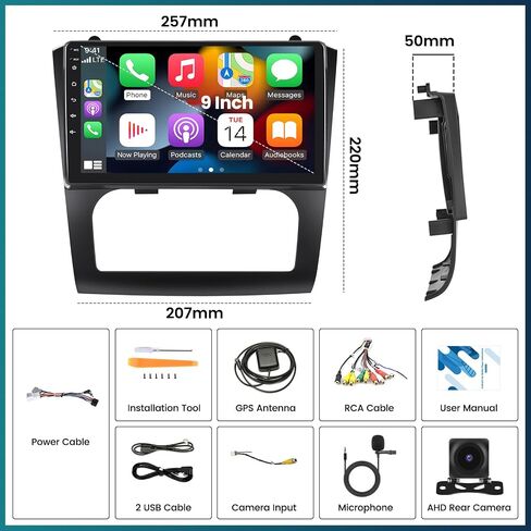 UNITOPSCI for Nissan Altima 2008-2012 Radio with Auto A/C, Android 13 Car Stereo Wireless CarPlay Android Auto HiFi GPS Navigation 9 Inch Touch Screen WiFi Bluetooth FM SWC + AHD Backup Camera Mic in Saudi Arabia