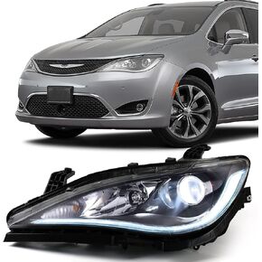 Halogen Headlights Assembly Compatible with Chrysler Pacifica 2018 2019 2020 Front Head Lights Lamps Left Driver Side LH OME 68370845AA CH2518153
