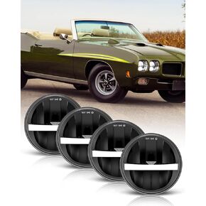 4pcs 5.75 inch Round LED Headlights DOT APPROVED Sealed Beam 45W 5-3/4" Hi Lo Beam DRL Headlamp Replacement 4000 4040 5506 H5006 H651/H466