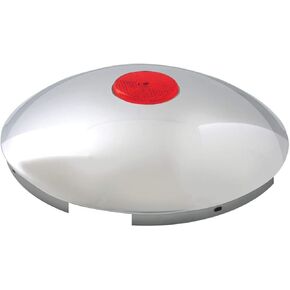 GG Grand General 10600 Chrome Front Hub Cap w/Amber Reflector,7/16 Inches Lip, 5 Notches