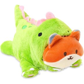 Anirollz Stuffed Animal Plush Toy – 6" Small Dinosaur Outfitz Doll | Soft, Squishy, Warm, Cute, Comfort, Safe | Birthday Pandaroll Dino Pillow Kawaii Panda Bear in Purple Triceratops