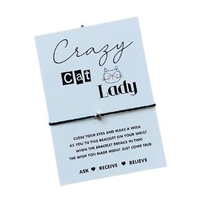 Crazy cat lady wish bracelet | Crazy cat lady gift | Gift for cat lovers | Cat Mom present