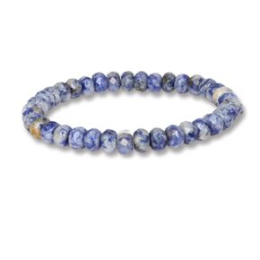 Handmade Womens Mens 8mm Gemstone Beaded Bracelet Stretch | Crystal Gemstone Beads Bracelet (Faceted Blue Turquoise)