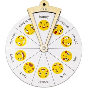 Wooden Kids Emotion Wheel - Fun Learning Toy - Explore Emotions with Faces, Perfect Social-Emotional Learning Toy for Toddlers and Preschoolers, Learn Emotions Through Play, Suitable for Kids