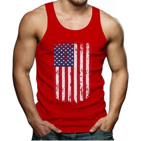 American Flag 4th of July Tank Tops for Men USA Mens Patriotic Memorial Day Top