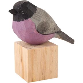 Wooden Carved Bird Decor Bird Figurines Hand Carved Painted Wooden Statues Decor BFF Gifts for Bird Lovers Housewarming, BirthdayChristmas, Thanksgiving Day(Blue Gray Sparrow)