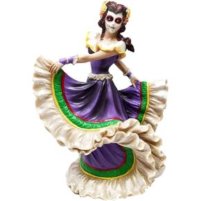 PTC 8 Inch Day of The Dead Mexican Female Dancer Statue Figurine