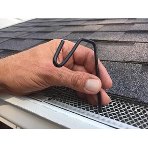 Black Halloween Christmas HookTM 50 Count | for gutters with mesh Gutter Guard | Clips | Hangers | to Hang Christmas Lights on gutters with Gutter Guard in Place | Clip | Made in USA