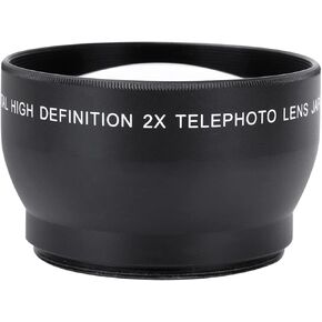 52mm 2X Telephoto Lens for 52mm Mount Camera, HD Tele Converter, 2X Zoom, Waterproof, Lightweight