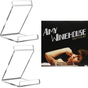 Vinyl Record Display Stand - Clear Acrylic Now Playing LP Cover Holder for Desktop/Tabletop Music Album Storage for Music Lover