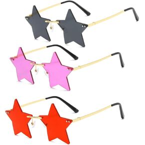 Rimless Star shape Sunglasses Transparent Sun Glasses for women/men Party glasses Super Cute pentagram eyewears